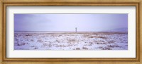Framed Snow covered landscape in winter, Antelope Flat, Grand Teton National Park, Wyoming, USA