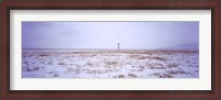 Framed Snow covered landscape in winter, Antelope Flat, Grand Teton National Park, Wyoming, USA