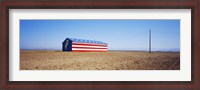 Framed Flag Barn on Highway 41, Fresno, California