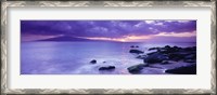 Framed Rocks on coast at sunset, Maui, Hawaii, USA