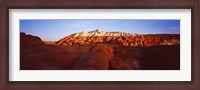 Framed Badlands at sunset, Escalante, Utah, USA
