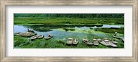 Framed Boats in Hoang Long River, Kenh Ga, Ninh Binh, Vietnam