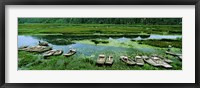 Framed Boats in Hoang Long River, Kenh Ga, Ninh Binh, Vietnam