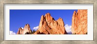 Framed Low angle view of rock formations, Garden of The Gods, Colorado Springs, Colorado, USA