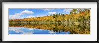 Framed Reflection of trees in a lake, Pete's Lake, Schoolcraft County, Upper Peninsula, Michigan, USA