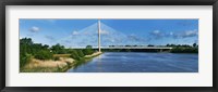 Framed Cable stayed bridge across a river, River Suir, Waterford, County Waterford, Republic of Ireland