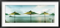 Framed Beach umbrellas, Morro De Sao Paulo, Tinhare, Cairu, Bahia, Brazil