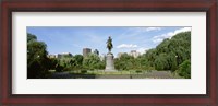 Framed Statue in a garden, Boston Public Gardens, Boston, Massachusetts, USA