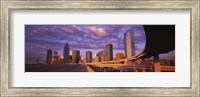 Framed Dallas Skyscrapers ( Purple Sky)