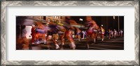 Framed Blurred Motion Of Marathon Runners, Houston, Texas, USA