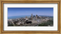 Framed Aerial view of buildings in a city, Cleveland, Cuyahoga County, Ohio, USA