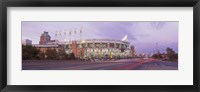 Framed Baseball stadium at the roadside, Jacobs Field, Cleveland, Cuyahoga County, Ohio, USA