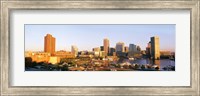 Framed USA, Maryland, Baltimore, High angle view from Federal Hill Parkof Inner Harbor area and skyline