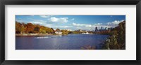 Framed Boat in the river, Schuylkill River, Philadelphia, Pennsylvania, USA