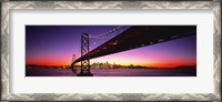 Framed San Francisco Bay Bridge with Purple Night Sky
