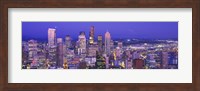 Framed USA, Washington, Seattle, cityscape at dusk