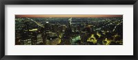 Framed High Angle View of Detroit at Night