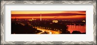Framed Sunset, Aerial, Washington DC, District Of Columbia, USA