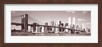Framed Brooklyn Bridge, Hudson River, NYC, New York City, New York State, USA