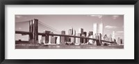 Framed Brooklyn Bridge, Hudson River, NYC, New York City, New York State, USA