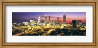 Framed Skyline, Evening, Dusk, Illuminated, Atlanta, Georgia, USA,