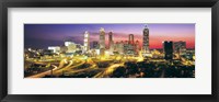 Framed Skyline, Evening, Dusk, Illuminated, Atlanta, Georgia, USA,