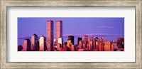 Framed Manhattan skyline with the Twin Towers, New York City, New York State, USA