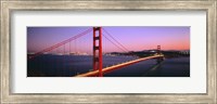 Framed Night Golden Gate Bridge San Francisco CA USA