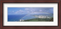 Framed Rainbow Over A City, Waikiki, Honolulu, Oahu, Hawaii, USA