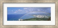 Framed Rainbow Over A City, Waikiki, Honolulu, Oahu, Hawaii, USA