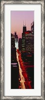 Framed Sunset Aerial Michigan Avenue Chicago IL USA