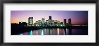 Framed Buildings lit up at dusk, Boston, Suffolk County, Massachusetts, USA