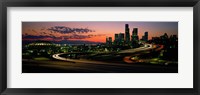 Framed Sunset Puget Sound & Seattle skyline WA USA