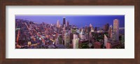 Framed Aerial View of Chicago with Purple Sky