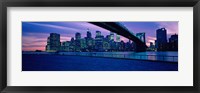 Framed Panoramic View of New York City with Purple Sky
