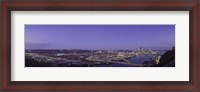 Framed Aerial view of a city, Pittsburgh, Allegheny County, Pennsylvania, USA