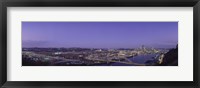 Framed Aerial view of a city, Pittsburgh, Allegheny County, Pennsylvania, USA