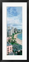 Framed High angle view of a beach, Waikiki Beach, Honolulu, Oahu, Hawaii, USA