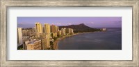 Framed High angle view of buildings at the waterfront, Waikiki Beach, Honolulu, Oahu, Hawaii, USA