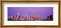 Framed Skyscrapers against a purple sky, Atlanta, Georgia, USA