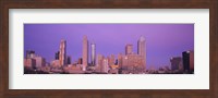 Framed Skyscrapers against a purple sky, Atlanta, Georgia, USA
