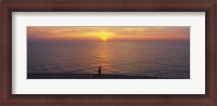 Framed Sunset over a lake, Lake Michigan, Chicago, Cook County, Illinois, USA