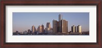 Framed Detroit, Michigan Daytime Skyline