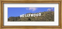 Framed Low angle view of a Hollywood sign on a hill, City Of Los Angeles, California, USA