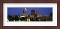 Framed Buildings lit up at night, Columbus, Scioto River, Ohio, USA