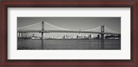 Framed Manhattan Bridge across the East River, New York City, New York State, USA