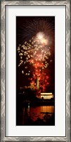 Framed USA, Washington DC, Fireworks over Lincoln Memorial