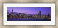 Framed Chicago Skyline with Purple Sky