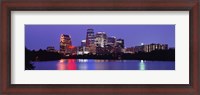 Framed US, Texas, Austin, skyline, night