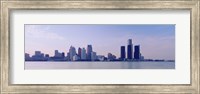 Framed Buildings along waterfront, Detroit, Michigan, USA